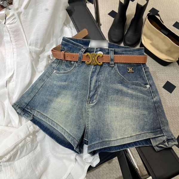 Donne in vita alta con la lettera di logo jeans in denim a cintura applicato scenografo di lusso smlxl