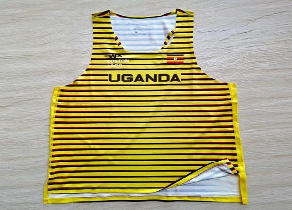 MEN039S TOPS TOPS 2022 Uganda Stripes Man Rank Running líquido Speed de colete respirável Velocidade profissional atleta de atleta singlet singlet Custo6042015