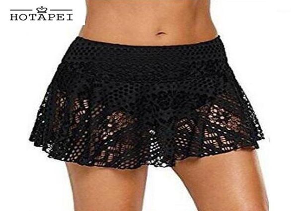 Apei sexy Strand Cover Up Rock Frauen Schwarze Häkelspitze Bikini Bottoms 2019 Sommer Beachwege Badeanzug Schwimmkleidung LC41079515854754