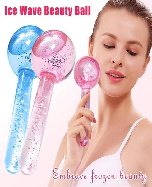 2pcslot Globe di ghiaccio magico grande Hockey Energy Face Massager Beauty Crystal Ball Globe di raffreddamento del viso onda d'acqua per gli occhi Massage8941987