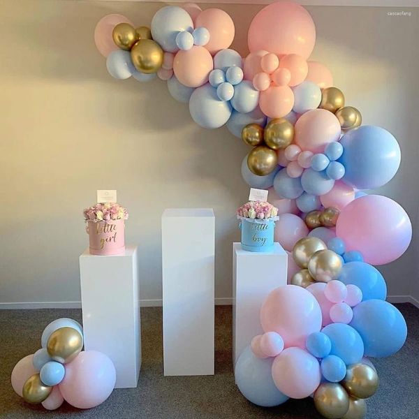 Decoração de festa 106pcs/set macaron rosa balão azul guirlanda arco kit gênero revelar balons birthday comemoração casamento para menino ou menina