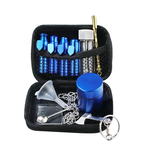 Snuff portatile Snurter Kit in alluminio Snuff Snorter Dispenser Nasal Tubo