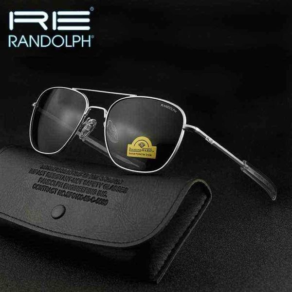 Óculos de sol Randolph Re Men Woman Brand Designer Vintage American Exército Militar de óculos de sol da aviação Gafas de Sol Hombre H220419 278S