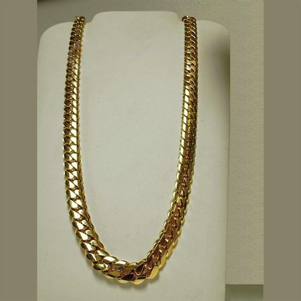 14K Gold Miami Herren Kubaner Bordsteinkette Halskette 24 1943