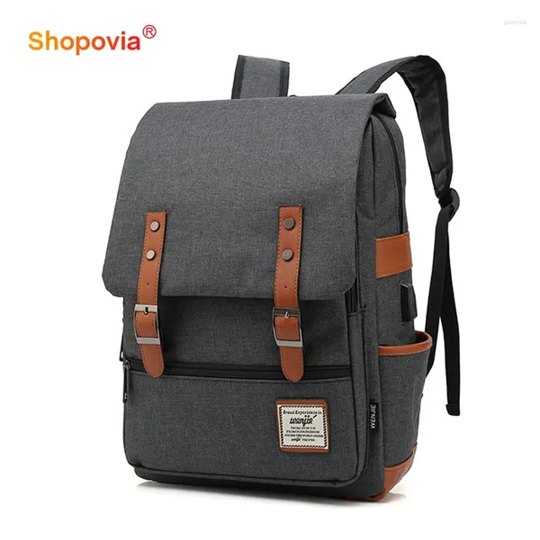 Backpack Vintage Women Laptop Laptop de grande capacidade Homens de lona Saco de viagem de 16 polegadas para estudantes Escola