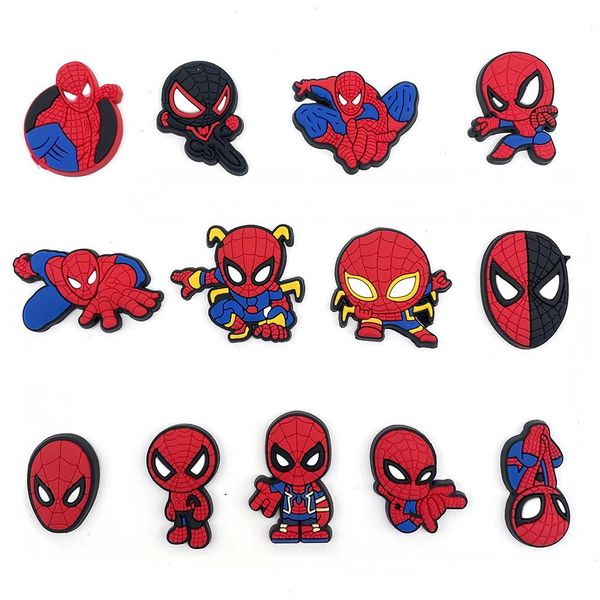 Charmos de anime Memórias de infância por atacado Super herói Red Funny Gift Cartoon Charms Acessórios para sapatos PVC Decoração de fivela de borracha macia Charmos