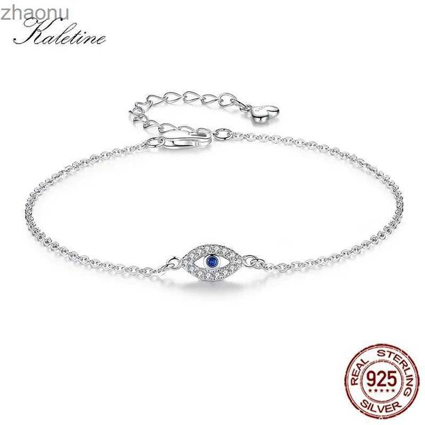 Kette Kaletin Lucky Evil Eye 925 Sterling Silber Damen Blue Stone CZ Trkiye Verstellbarer Herren Schmuck KLTB099 XW