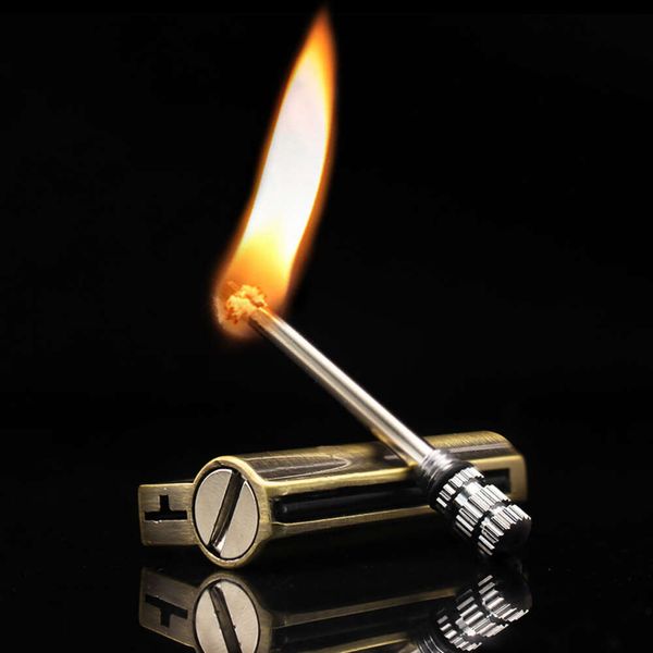 Hy kreatives Kerosin leichter Match Open Fire Cigarette Leichter personalisierte Schlüsselkette Raucher Set Großhandel