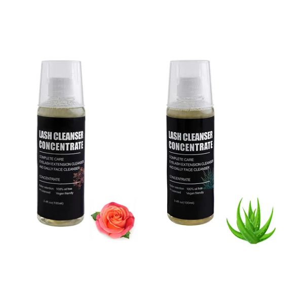 Cílios de cílios de extensão de cílios kit de concentrado de shampoo 100 ml de limpeza de espuma de pães para cílios amigável para limpador de cílios diários Concentro