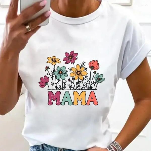 Camisetas femininas de tamanho grande mulheres mamãe mamã