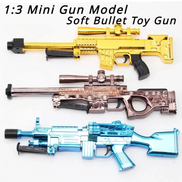 1: 3 Tüfek Metal Oyuncak Tabancası Model Yumuşak Mermi Başlatıcı Ateştirilebilir Görünüm Gerçek Dayanıklı Koleksiyon Açık Mekan CS Oyun Ders Güvenlik Çocuk Oyuncak Doğum Günü Hediyesi