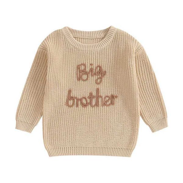 Defina o Big Brother Little Autumn and Winter Roupas de crianças Meninos suéteres q240508