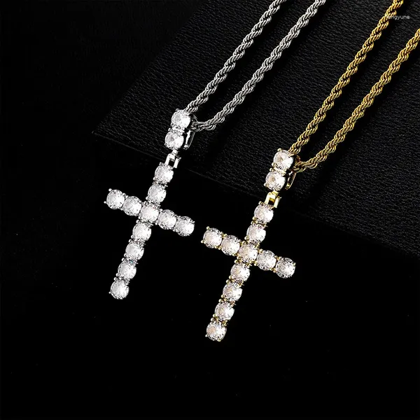 Collane a pendente hip hop artiglio set 3a cz pietra bling ghiacciato pendenti cross per uomini donne donne unisex rapper gioiello gitonio d'argento oro