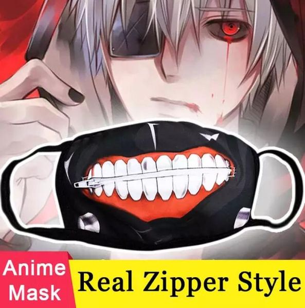 Anime Reißverschluss Maske Cartoon Kpop Fashion Tokyo Ghul Mask Muffel Gesicht Mundmasken Halten Sie warme Tarn -Anti -Staub -Mund -Baumwollmaske 22617914