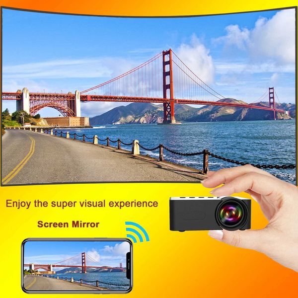 Proiettori YT100 Nuovo Mini proiettore wireless HD1080P Video mobile WiFi Intelligent Home teatro Portometrica dello stesso schermo iPhone Android J240509