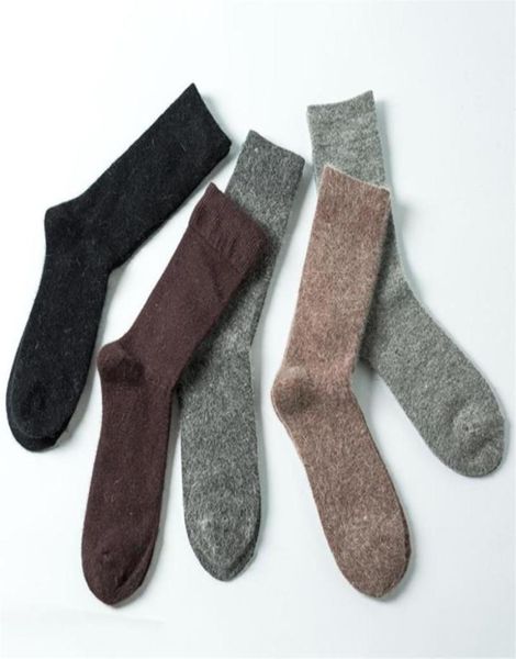 Партийная польза 1 пары ангора кашемир шерстяные носки мужские носки удобный теплый чистый цвет черный1300571