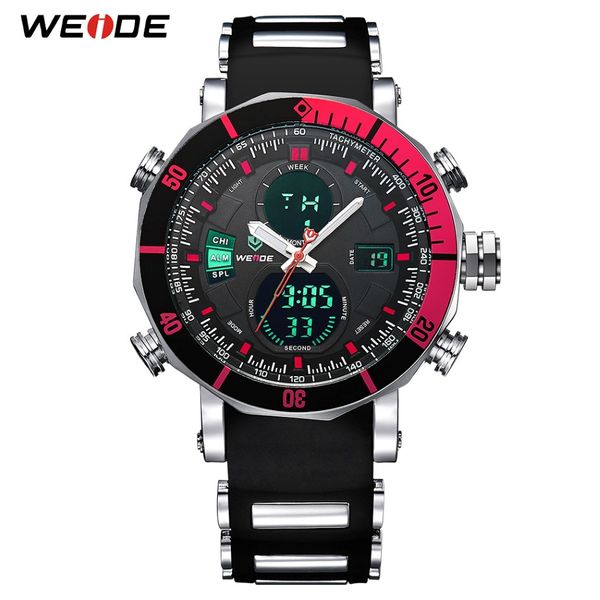 Weide Luxury Brand Analog Sports Data digital Data de quartzo masculino Silicone Belt Watch Men Wristwatch Relogio Masculino 247s