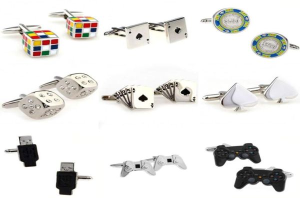 Gestione del gioco da dadi a dadi delle carte USB Cuffing Cuff Link 1 coppia Big Promotion4927638