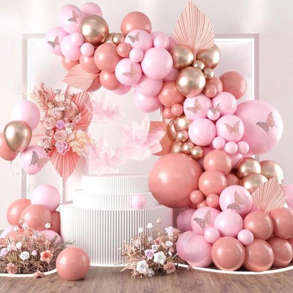 Decorazione per feste rosa rosa in oro in oro palloncino ghirlanda kit arco kit di compleanno decorazioni per bambini forniture per matrimoni baby shower