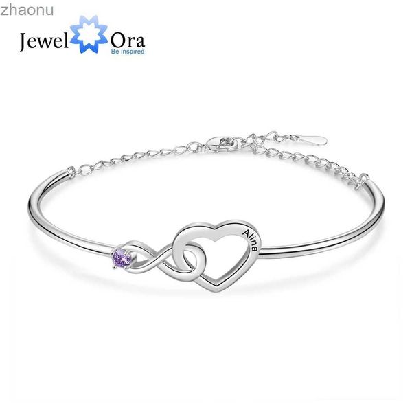 Chain Jewelora Customized Infinite Heart Bracelet personalizado Nome da pedra de nascimento personalizada Escultura do Ano Novo do Ano Novo XW