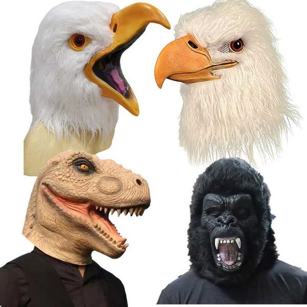 Party Masken Eagle Maske Eselpferd Penguin Vollgesicht Karneval Rollenspiele Zoo Requisiten Tier Latex Spaß Halloween Kostüm Q240508