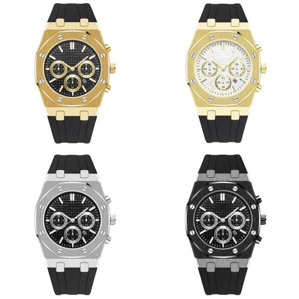 Модный силиконовый ремешок часы Mens Top Brand Watch Watch Auto Date Men Design Designer Bristeath Оптовые мужские подарки 3088