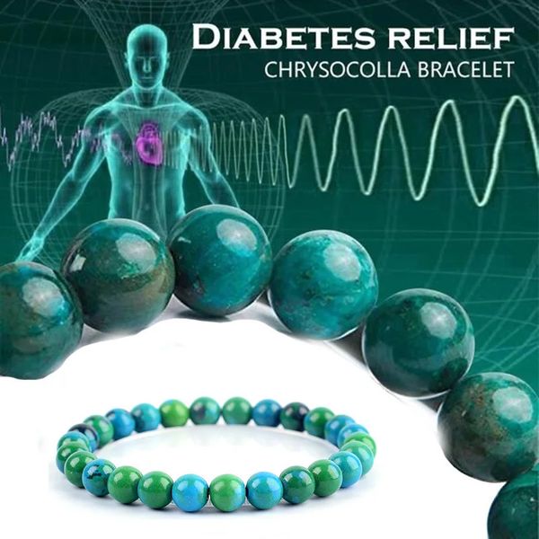 Крисоколла малахитовые браслеты натуральные камни бусины мужчина женский браслет круглый диабет