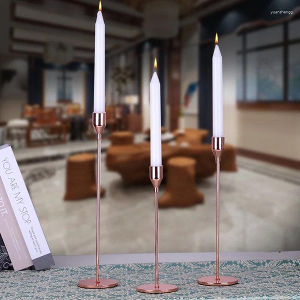 Kerzenhalter 3PCS/Set einfacher Metall Kerzensex Romantischer Hochzeitsbar Party Wohnzimmer Esstisch Home Dekoration