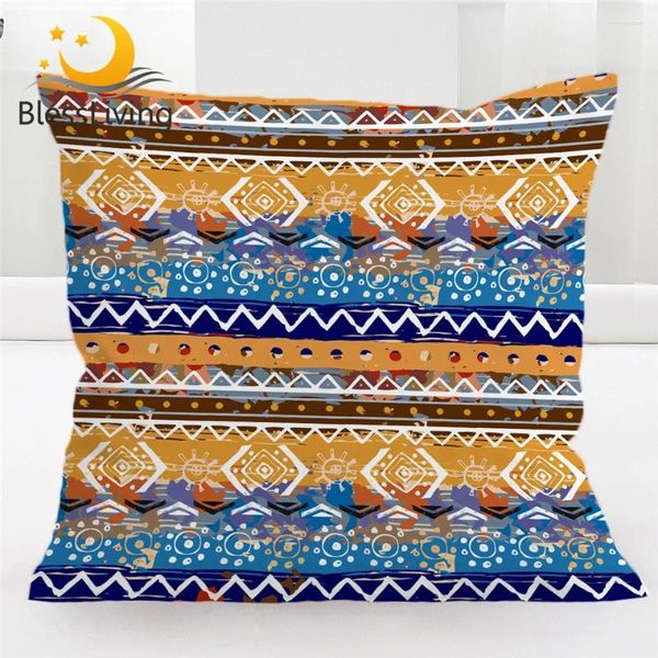 Cuscino benediciing azteco copertura del sud -ovest del sud -ovest boho decorativo decorativo decorativo decorativo geometrico decorazioni per casa 45 cm