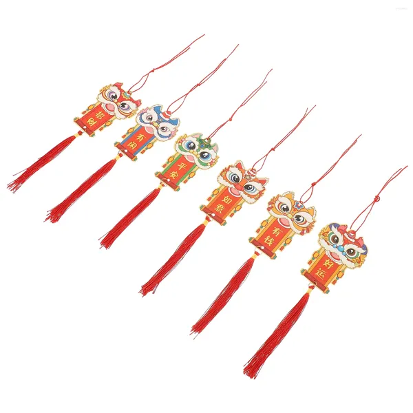 Figurine decorative 2024 Cinese Anno dell'ornamento del drago 6pcs fascino rosso appeso nappe feng shui decorazioni buona fortuna