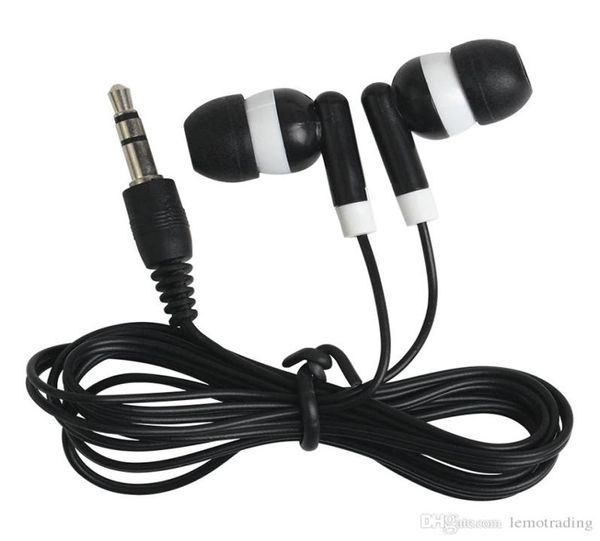 Universal Billigstes 100pcs/Los verfügbares schwarzes farbenfrohe In-Ear-Ohrhörer-Ohrhörer für iPhone 4 5 6 Kopfhörer Mp3 MP4 3,5 mm o DHL Free1817949