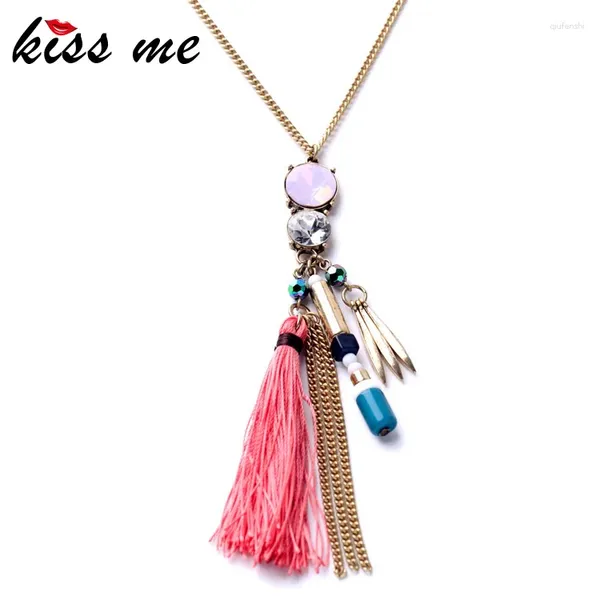 Colares pendentes Kissme moda maré estilo étnico corda pingente de borla MS Long Boho Colar Factory Wholesale