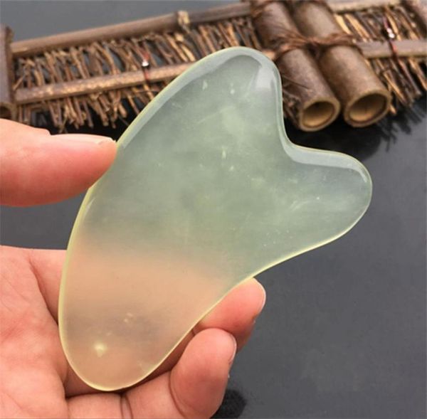 JADE NATURAL Guasha Placa rabiscando os olhos faciais raspando Gua Sha Spa Ferramenta de Massagem Cuidado de Saúde Acepitações Points Placas Massager7212728