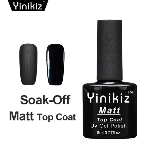 Yinikiz 2017 Base Top Base Color Preto Matte UV LED UV Mergulhe o polimento de gel SUPERFÍCIE FLUSTED MATT Top Coat Gel5110125