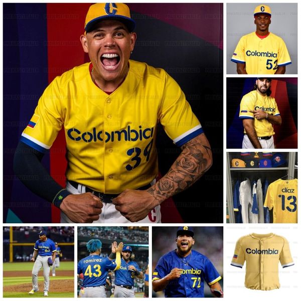 Colômbia 2023 WBC Jersey World Baseball Classic Nabil Crismatt Gio Urshela Jorge Alfaro Harold Ramirez Elias Diaz Reiver Sanmartin Guil 211J