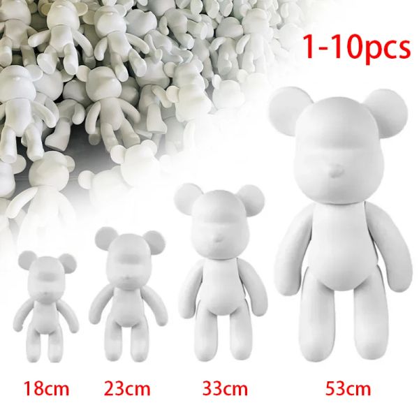 Skulpturen 5/10pcs Flüssigkeitsbären Skulptur handgefertigtes Malerei Gewalt Bären Modell DIY Malerei Puppe Großhandel Vinyl Bears Weihnachtsgeschenke Dekor Dekor Dekor