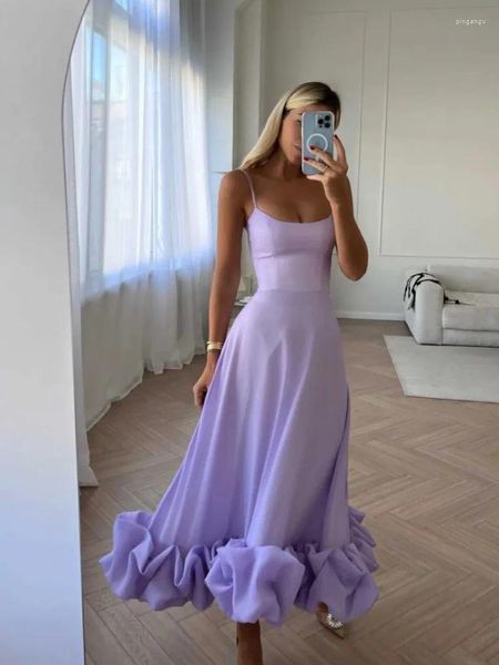 Lässige Kleider Sommer 2024 Frauen luxuriöser ärmellose sexy violett mittlere kalb bodycon kleider kleider elegant abendpartyclub