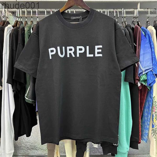 24SS Purple Marke T-Shirt Größe XS-5xl Großer Designer Tees Herren T-Shirt Homme Hemden Frauen Lose Kleidung Luxusdesigner Kurzarm Frühling Sommer Tide Tee 8JQ1