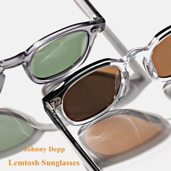 Óculos de sol Lemtosh homens polarizados vintage redondos importados de acetato de sol, óculos de prescrição Oculos 285y