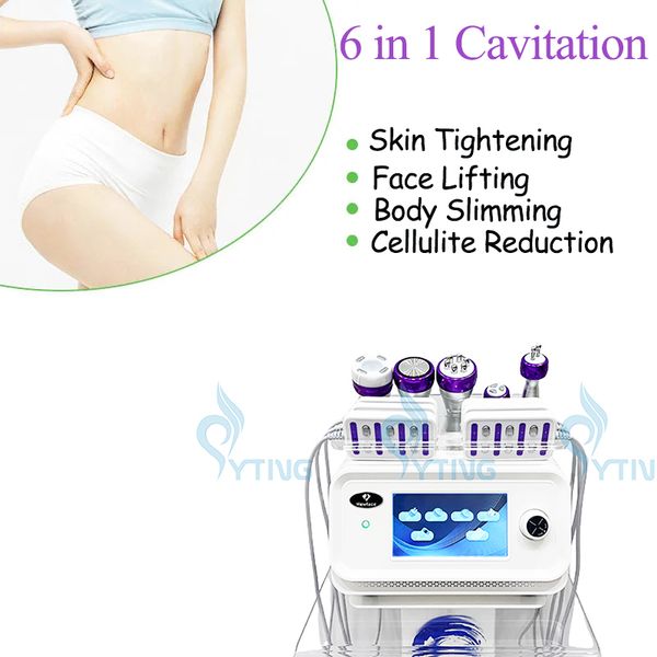 6 em 1 Cavitação Ultrassom RF Vacuum Machine Lipolaser Lifting Face Removendo o corpo de remoção de gordura Máquina