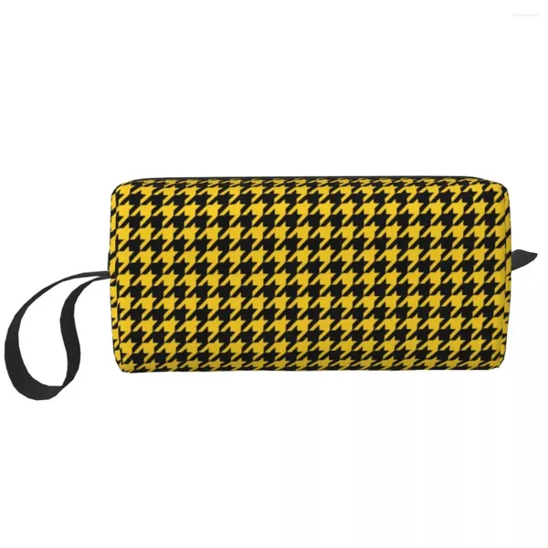 Aufbewahrungstaschen Fashion Yellow Hound TOTH TOILARY BAG für Frauen Welpe Zahn Retro Make -up Kosmetische Schönheit Dopp Kit