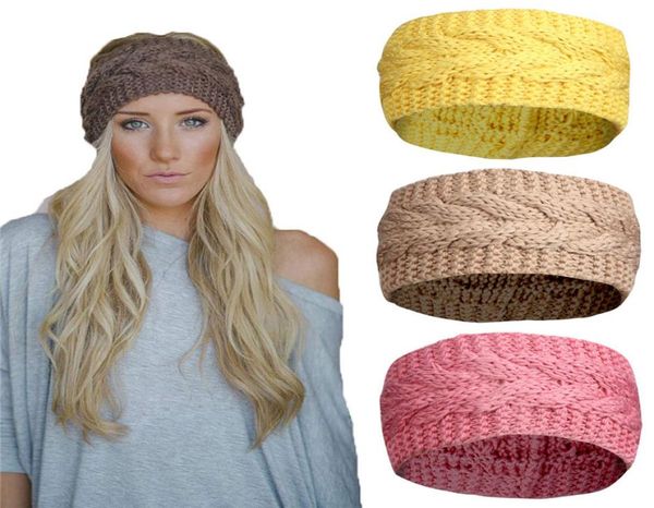 12 Farbe Frauen039s Strickstirnband Wollgarn Haarband Winter im Freien Sportzubehör Yoga Head Band Party Favor T5030200