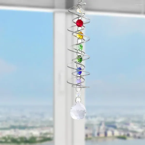 Dekoratif Figürinler Modern Asma Dekorasyon Çakra Gökkuşağı Prizma Suncatcher Kapalı Açık Hearing Hook sahte kolye ile ev için