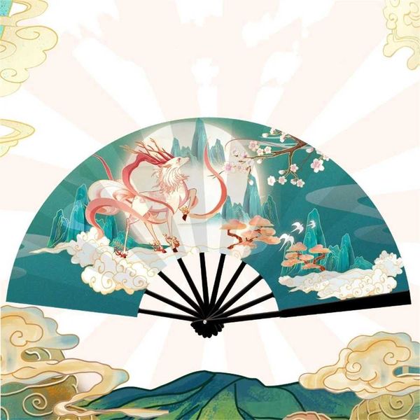 Prodotti in stile cinese in stile cinese shanhaijing Folding Fan Fan Hanfu Cheongsam Dance Stage Performance Propts Ancient Legends Folding Fan Nuovo