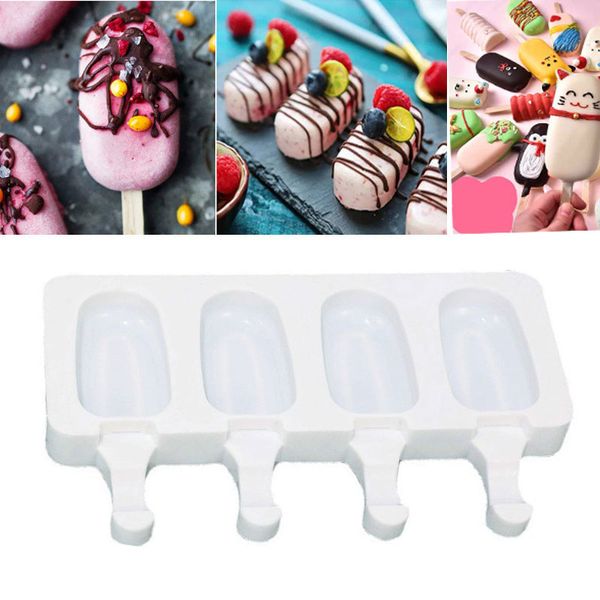 Popsicle Silikon Kalıp Dondurma Kalıpları Diy meyve suyu buz pop kalıpları oval kek kalıp yapımcısı tepsi hw0249