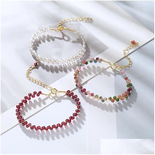 Pulseiras de charme pulseira elegante em estilo florestal para jóias de moda feminina com romã de romã em leite à mão ametista e pulseira de pedra -luta ot3bj