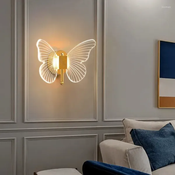 Duvar lambası Nordic Led Modern Kelebek Şekil Acces Işıkları Kapalı Aydınlatma Yatak Odası Oturma Odası Ev Dekoru Mutfak Çalışması Çocuklar