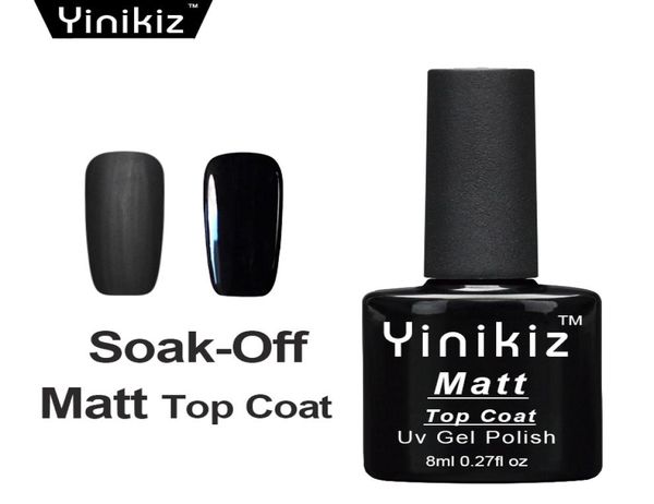 Yinikiz 2017 Top -Basis -Mantel Schwarz Farbe Mattes glänzendes UV -LED Abseits Gel Polnisch Set Frosted Oberfläche Matt Decklack Gel6119914