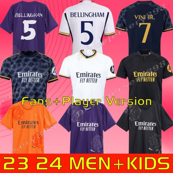 23 24 Real Madrids Bellingham Jerseys Vini Jr Real Madrids Camavingas Tchouamenis Modrics Rodrygo Futebol Circy Player Version Camiseta Men Kids Joselu