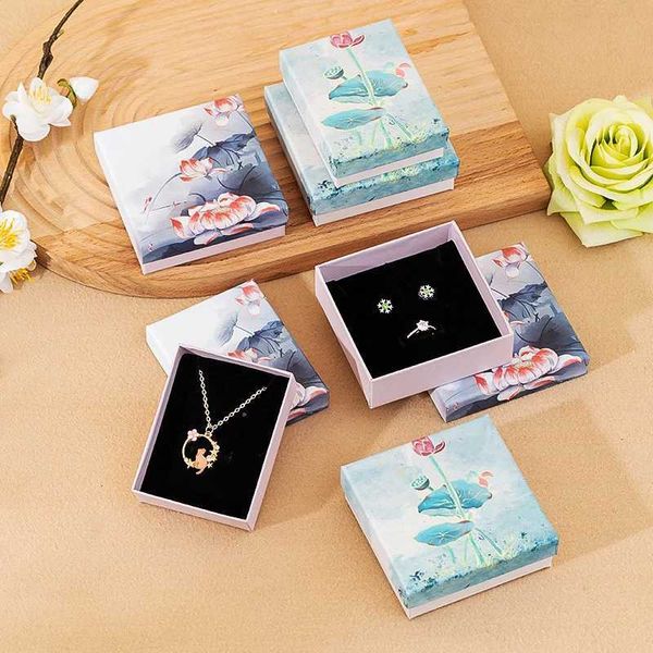 Schmuckschachtel Papier Schmuck Aufbewahrungsbox für Ring Halskette Ohrringe Anhänger Geschenk Organizer Chinoiserie Stil Schmuck Verpackungsschachtel Großhandel Großhandel